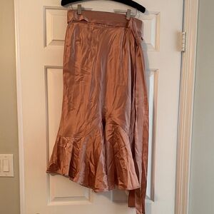 Perry Ellis Elegant Satin Wrap Skirt in pink